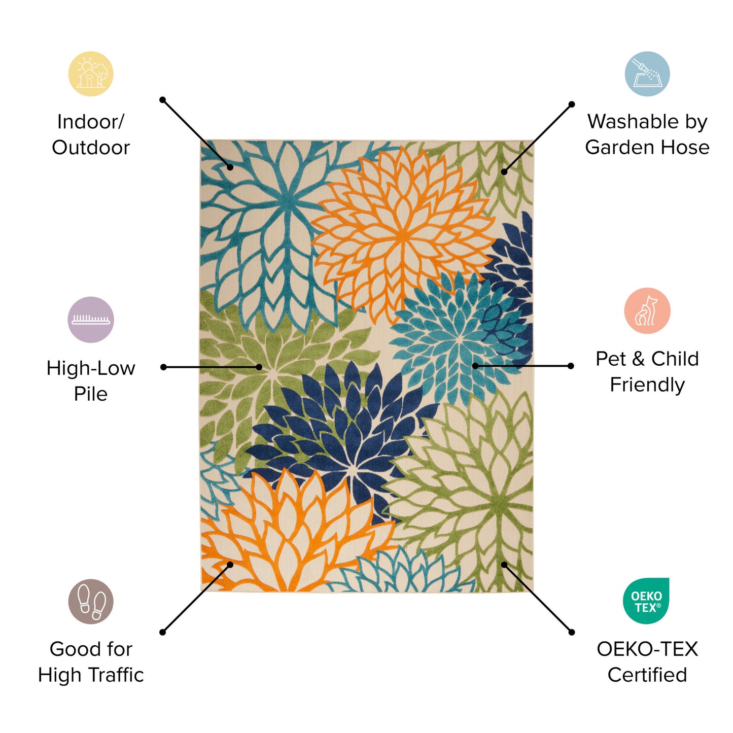 4' X 6' Blue And Gray Indoor Outdoor Area Rug-6