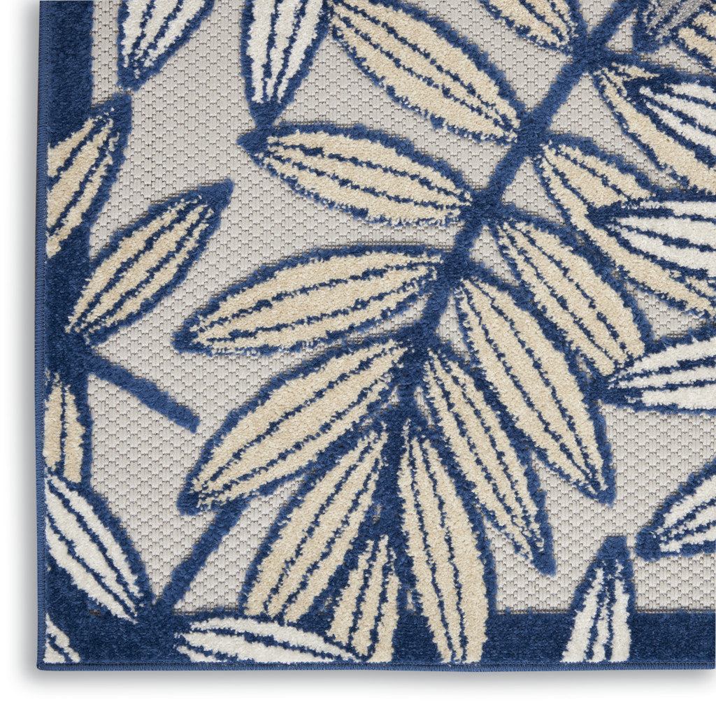 4' X 6' Blue And Gray Indoor Outdoor Area Rug-7