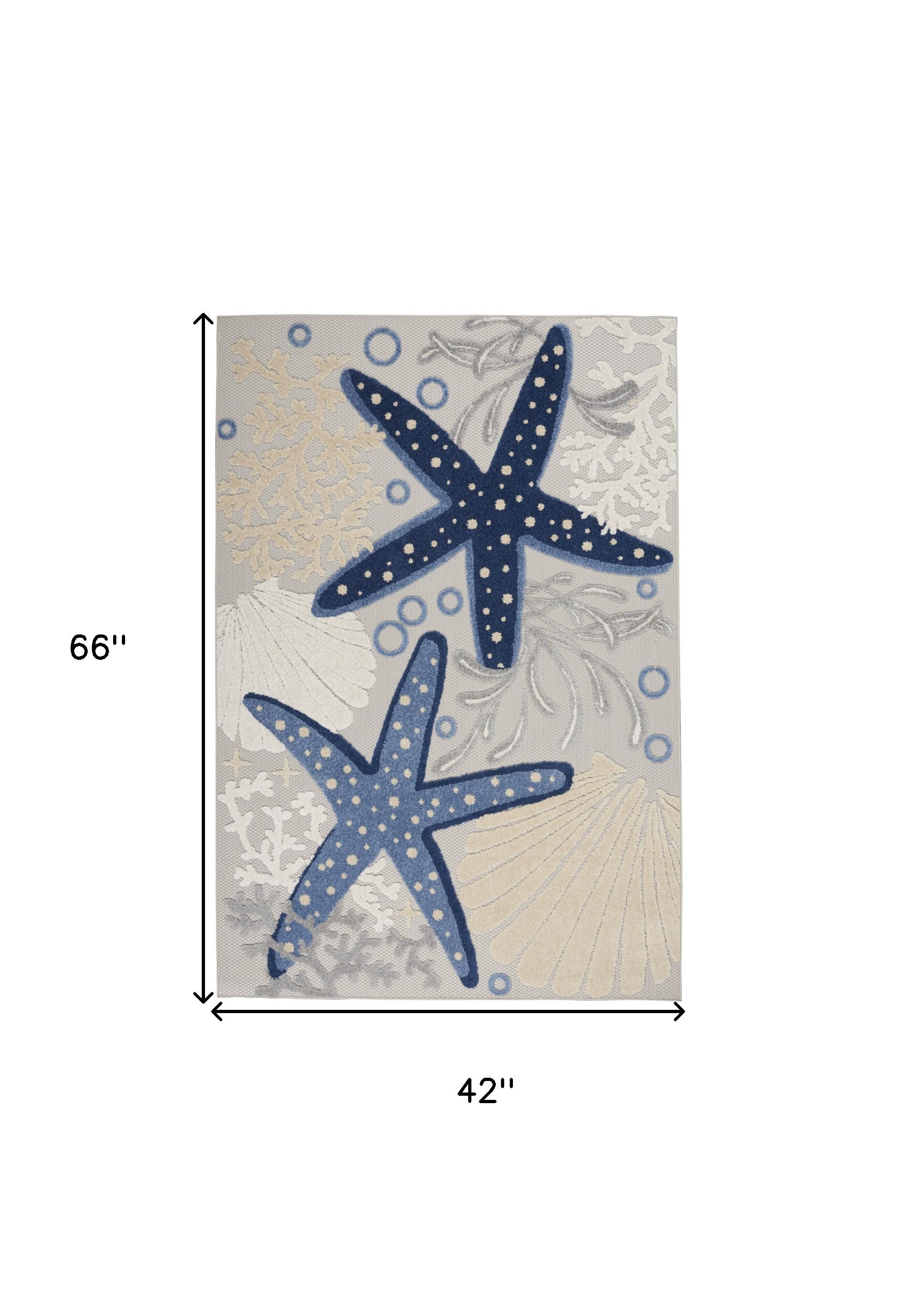4' X 6' Blue And Gray Indoor Outdoor Area Rug-3