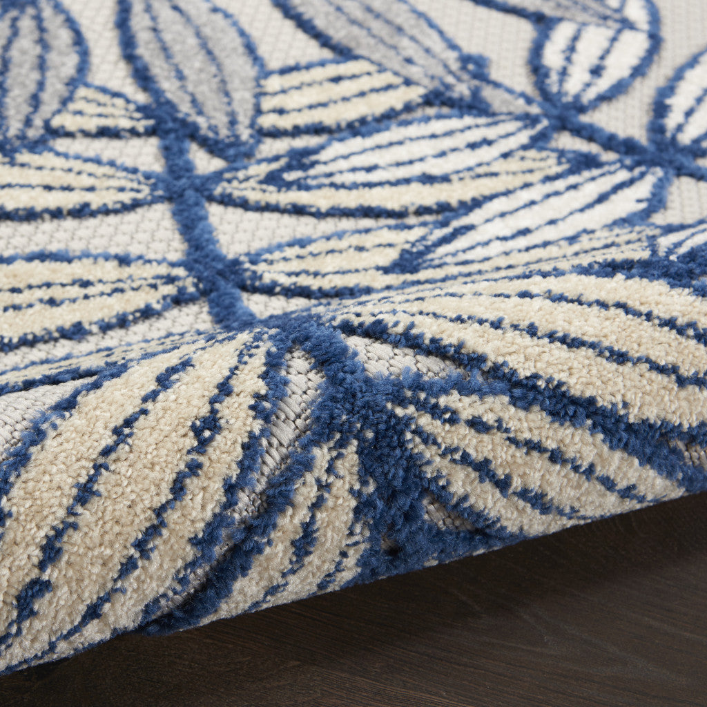 4' X 6' Blue And Gray Indoor Outdoor Area Rug-5