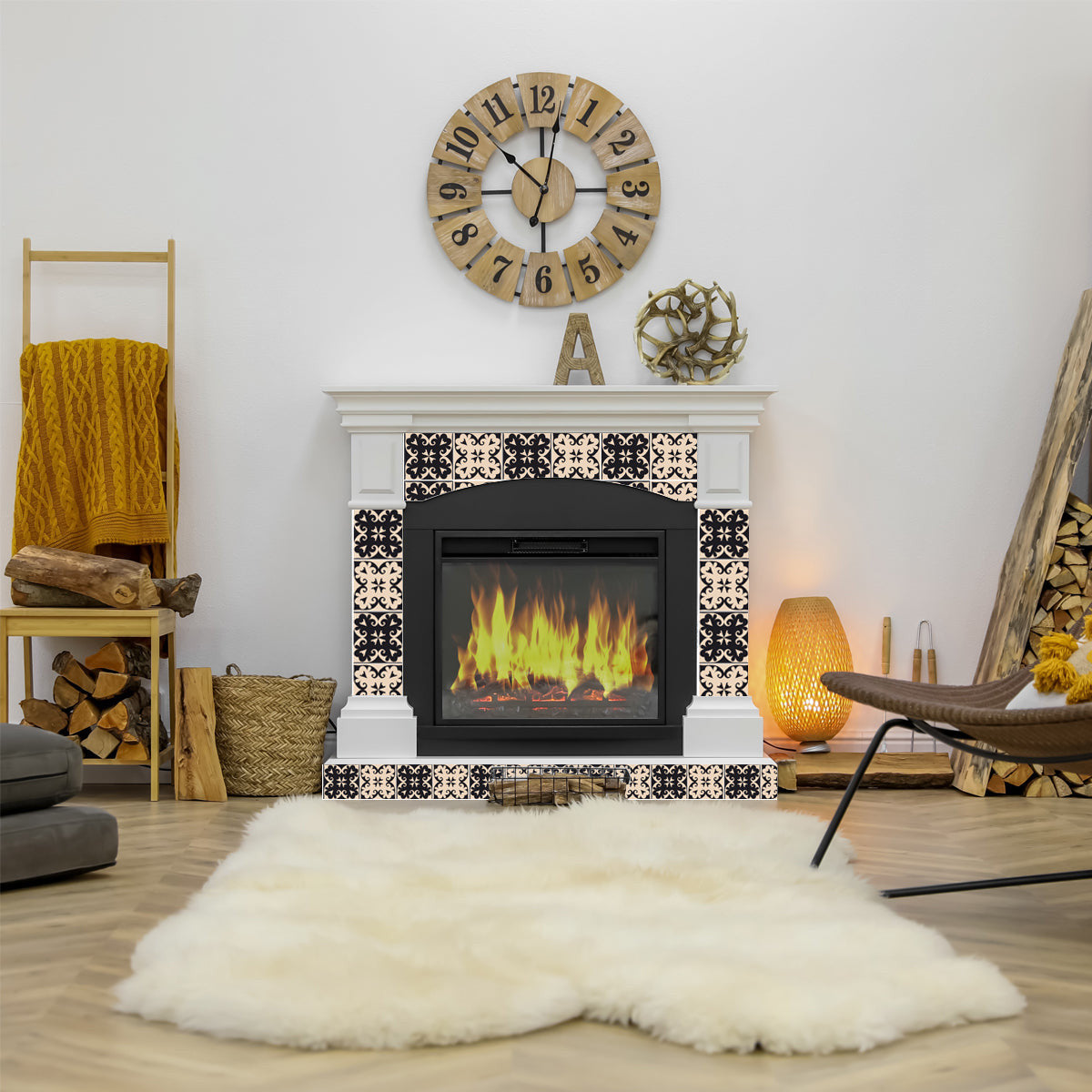 7" X 7" The Sheep Peel And Stick Removable Tiles-5