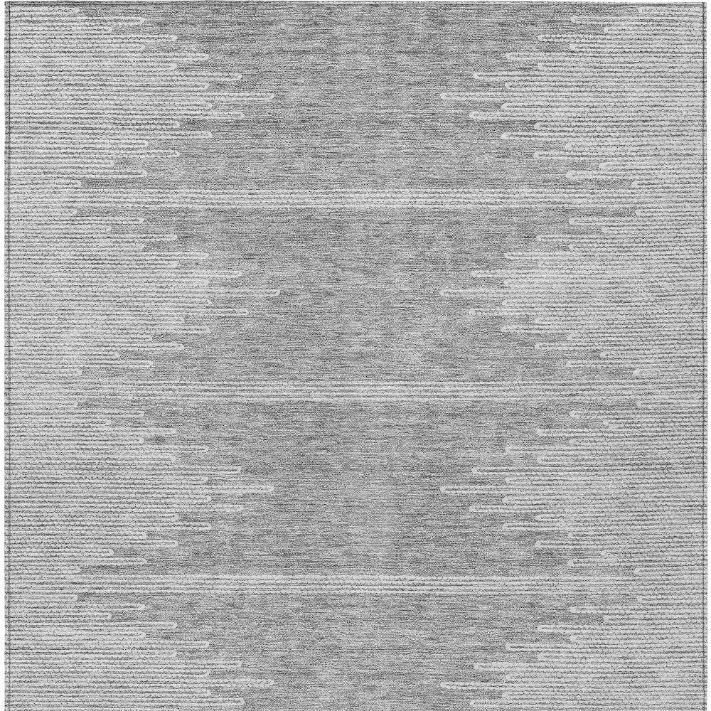 5' X 8' Gray And Ivory Abstract Washable Indoor Outdoor Area Rug-5