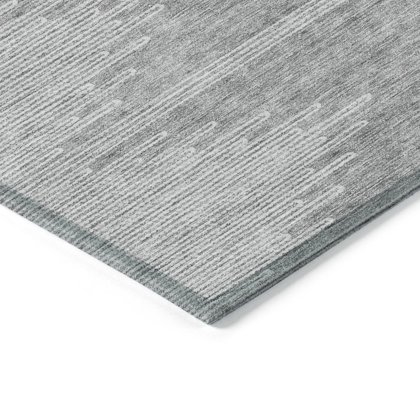 5' X 8' Gray And Ivory Abstract Washable Indoor Outdoor Area Rug-4