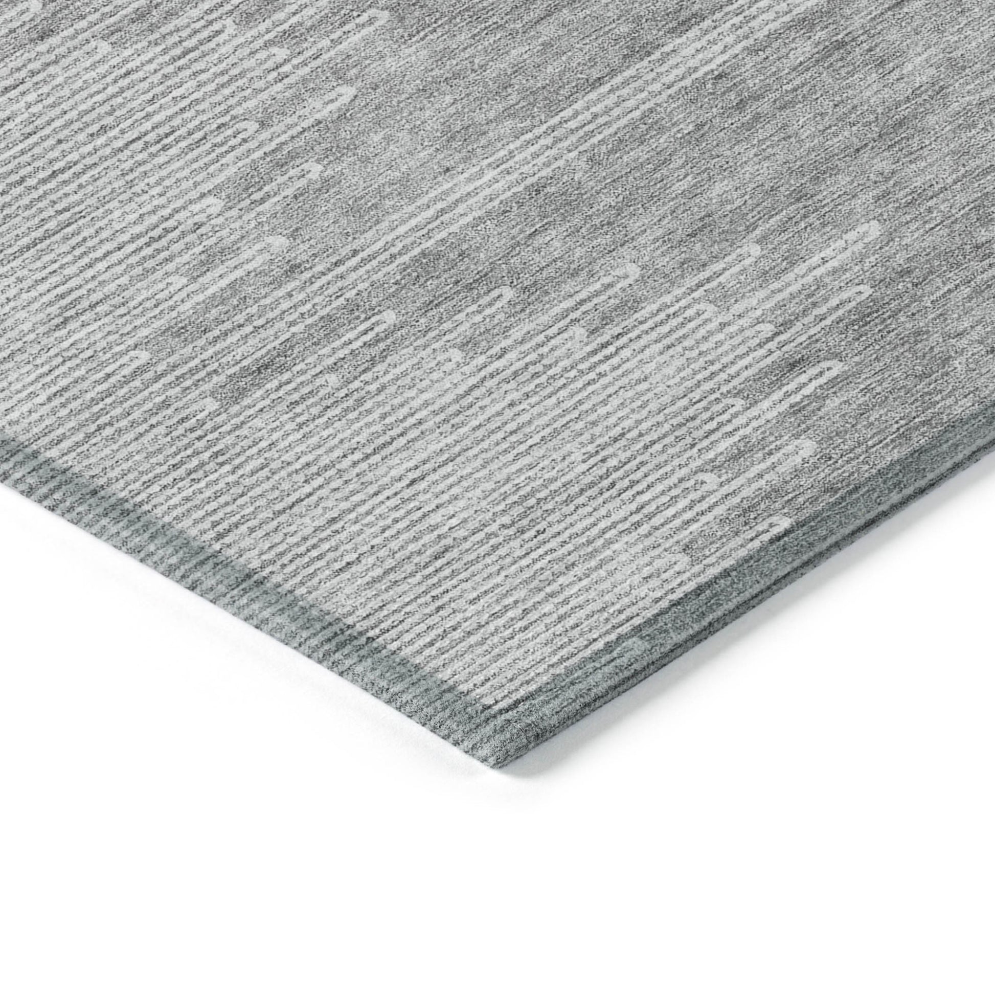 5' X 8' Gray And Ivory Abstract Washable Indoor Outdoor Area Rug-4