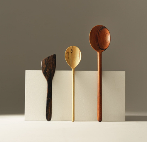 S/3 Handcarved Kitchen Utensils